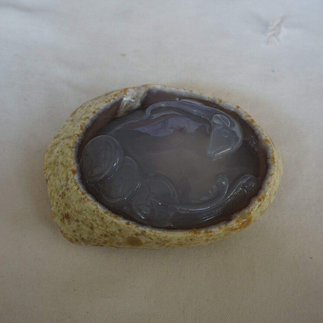 1.3lb Rare Natural Moving Water Bubbles Enhydro Agate Quartz Crystal Carving - Unique Healing Stone for Meditation, Home Decor & Spiritual Collection