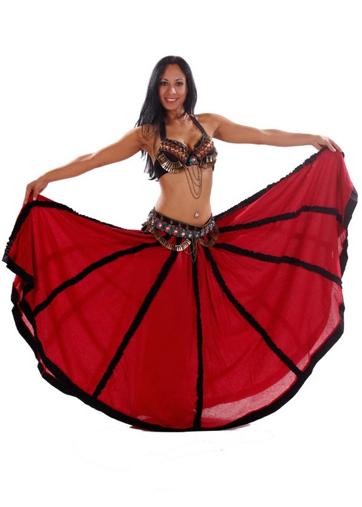 Belly Dance Tribal Skirt, Bra & Belt Costume Set for Women | Professional Performance Outfit for Belly Dancing, Halloween & Cosplay | Bella Tourne