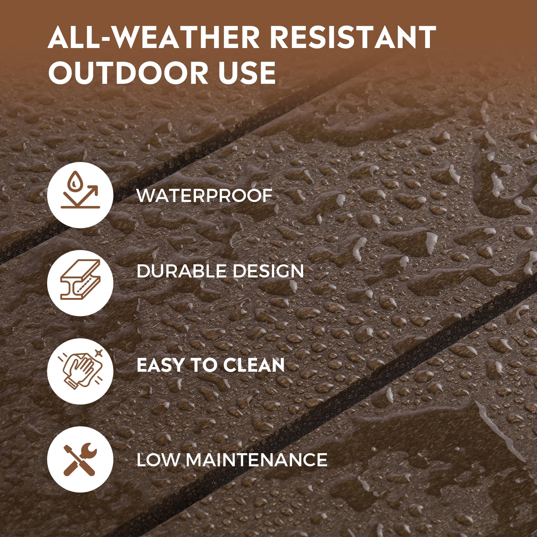 **HDPE Outdoor Drink Table - Weather Resistant Adirondack Conversation Table for Patio, Porch, Balcony - Perfect for Poolside, Seaside & Backyard - Dark Brown**