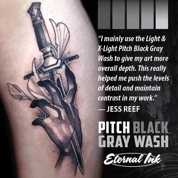 Eternal Pitch Black Gray Wash Dark Ink - Premium Dark Ink for Calligraphy, Tattoos & Art - Ideal for Professional Artists and DIY Projects
