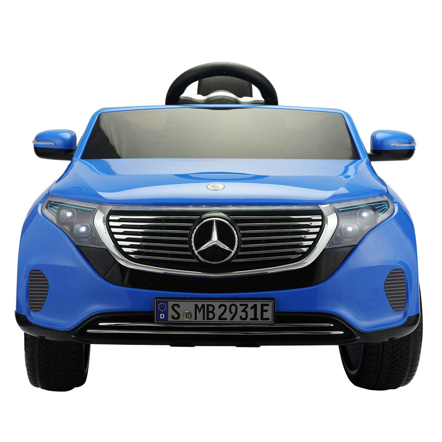 TOBBI Licensed Kids Electric Ride On Car with Remote Control - 12V Battery Powered, FM Radio, Horn & LED Lights - Blue - Perfect for Outdoor Play, Birthday Gifts & Toddler Activities