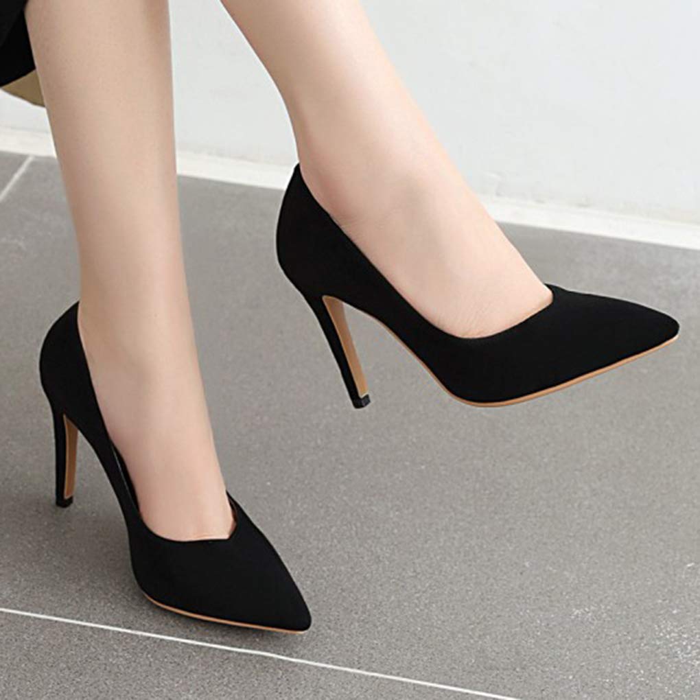 DEERBUNNY Women's IN3 Suede Heels - Classic Pointed Toe High Heel Pumps for Party, Wedding & Office | Comfortable Dress Shoes for Women