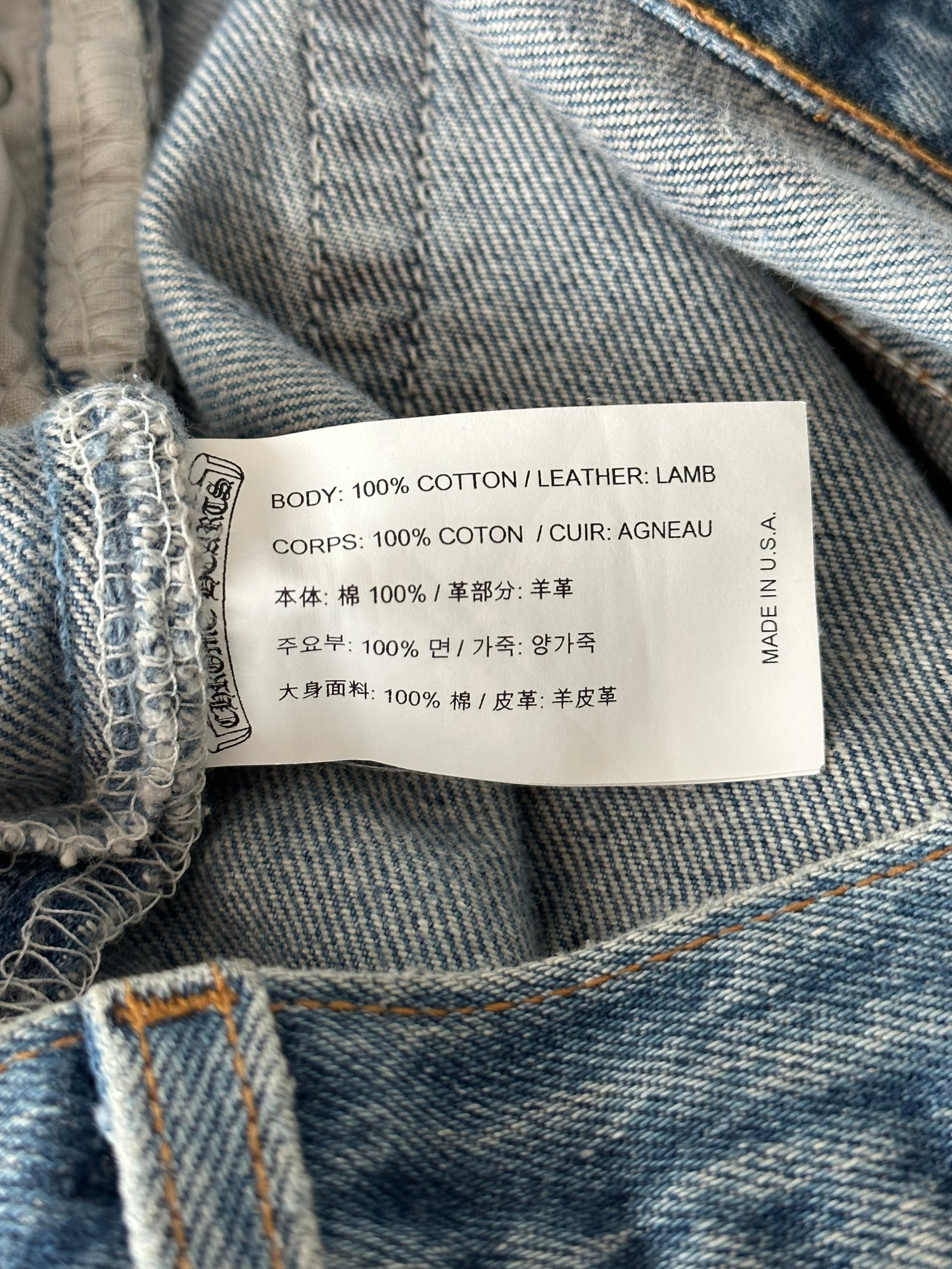 Chrome Hearts x Levi's Blue & Black Cross Patch Denim Jeans for Men - Stylish Vintage Streetwear for Casual Outfits and Night Out