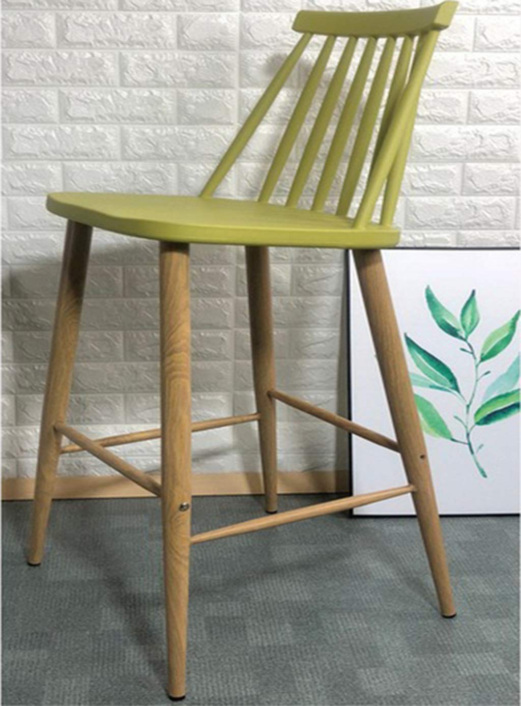 Modern Minimalist Bar Stool - High Stool for Kitchen Island, Breakfast Bar & Home Decor - Durable Plastic Bar Chair in Yellow - Perfect for Dining, Lounging & Small Spaces
