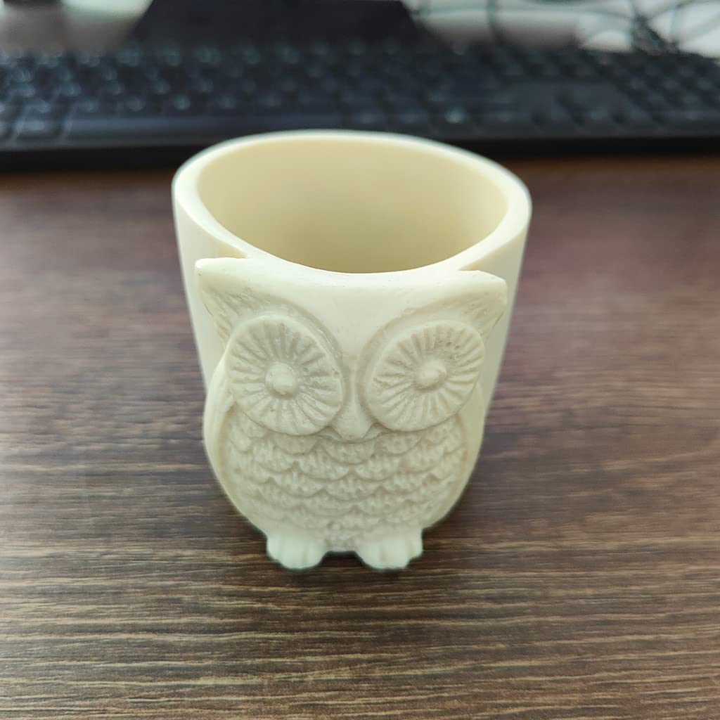 Cute Owl Flower Pot Silicone Resin Mold for Succulent Plants - DIY Gypsum Cement Concrete Clay Molds, Candle Holder Making Kit - Perfect for Home Garden Decor & Handmade Craft Projects