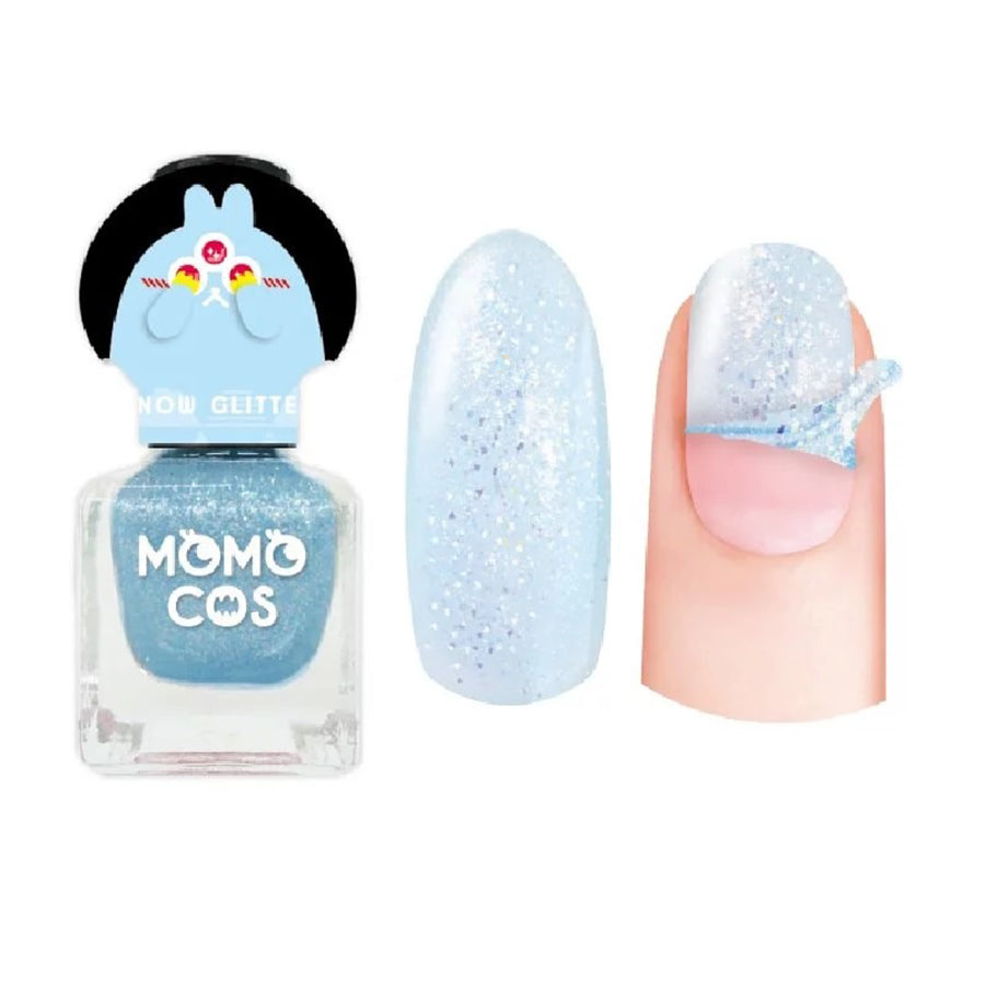 BEAUTY WORLD MOMO COS Peel Off Nail Polish - Snow Glitter (6mL) | Long Lasting Glitter Nail Art for Parties & Special Occasions