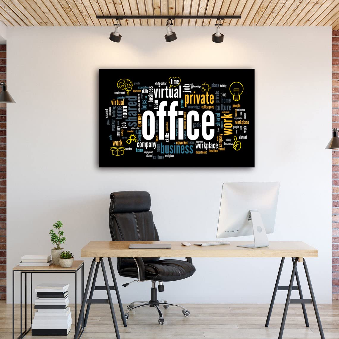 Motivational Office Canvas Wall Art - Inspirational Entrepreneur Business Quotes - Modern Large Framed Paintings - Easy to Hang - Perfect for Home Office, Workspace & Corporate Decor