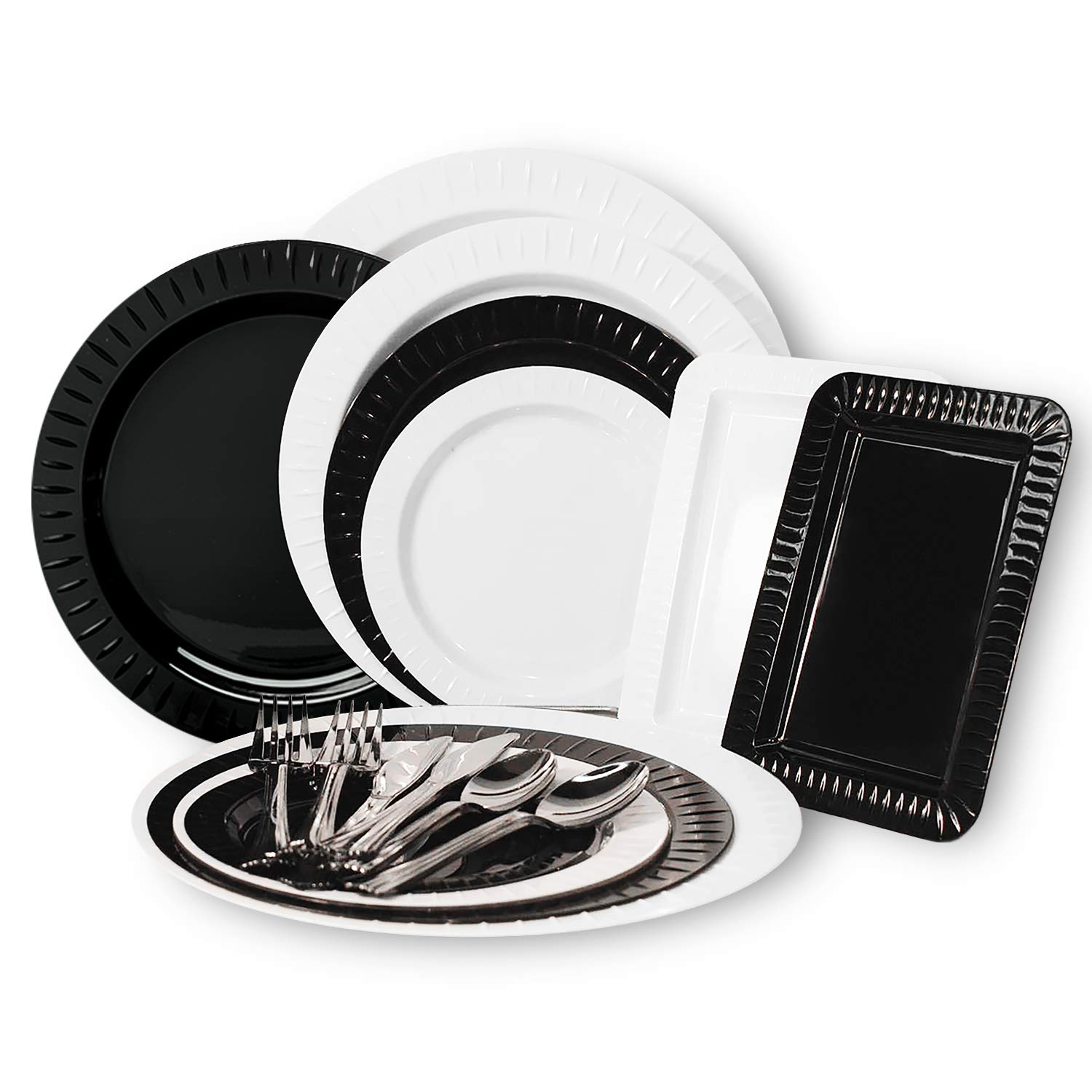 Black 6-Inch Disposable Party Plates - Bulk Pack of 50 for Birthday, Wedding & Holiday Celebrations - Elegant Tableware Essentials for Any Occasion