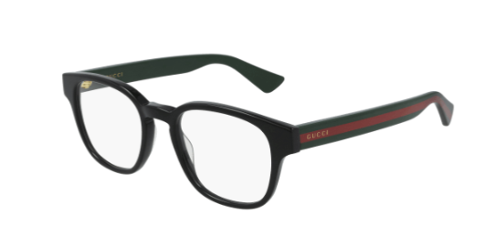 Gucci GG0927O 001 Black/Green Red Soft Square Men's Eyeglasses - Stylish Designer Frames for Men | Perfect for Work, Dating & Everyday Wear