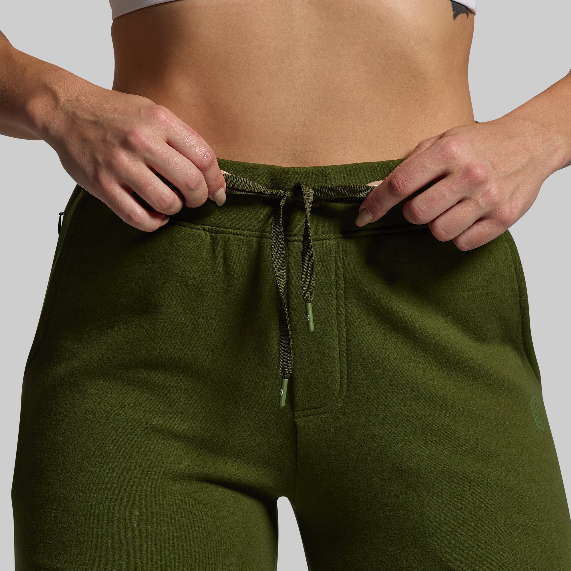 Women's Unmatched Jogger Pants 2.0 - Military Green Athletic Lounge Pants for Running, Yoga & Casual Wear