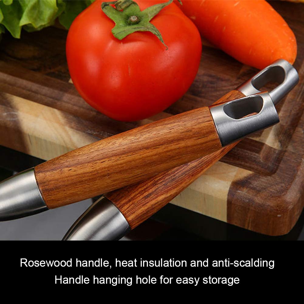 4-Piece Stainless Steel Cookware Set - 304 Rosewood Kitchen Utensils for Cooking, Baking & Serving - Perfect for Home Chefs & Gourmet Cooking
