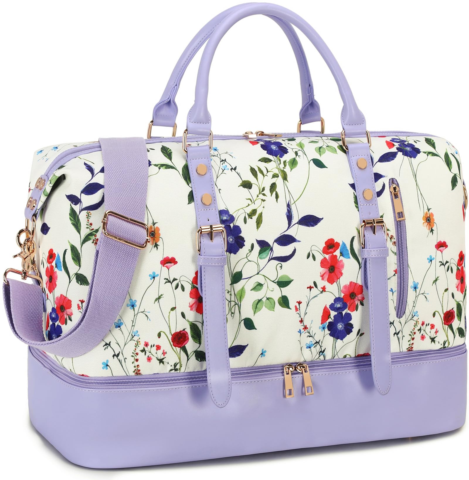 Bluboon Oversized Travel Duffel Bag with Shoe Compartment - Perfect Weekender for Women & Men