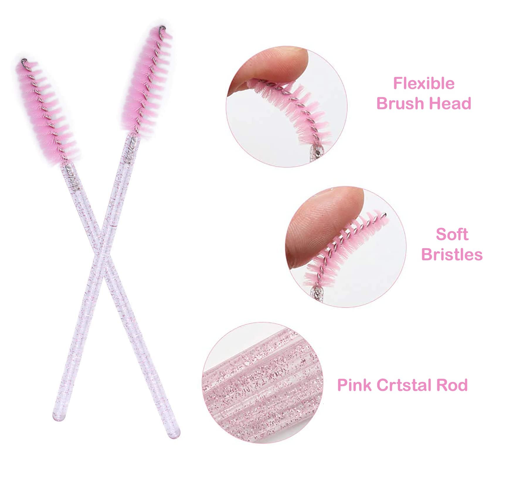 Ghelonadi Professional Mascara Wands & Eyelash Brushes - 50pcs Multicolor Spoolies for Eyelash Extensions, Eyebrow Grooming & Makeup Application - Perfect for Salons, DIY Beauty & Professional Makeup Artists