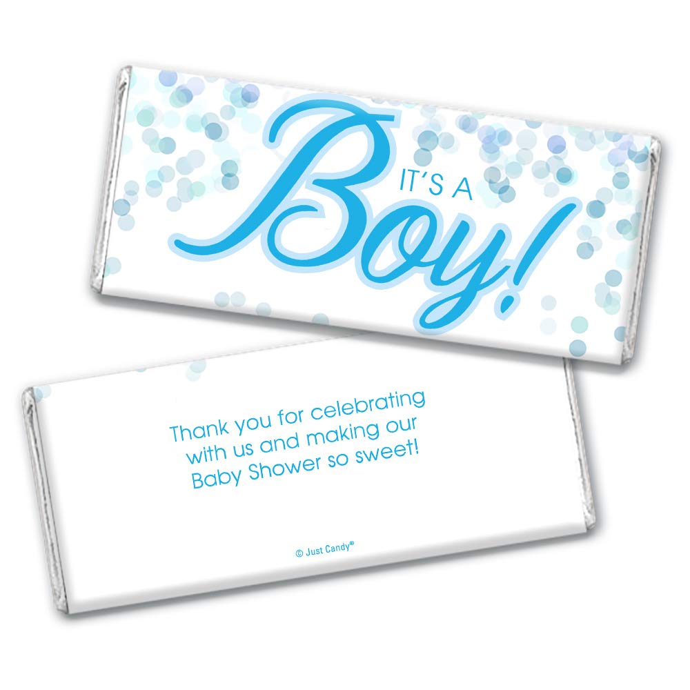 Blue 'It's a Boy' Baby Shower Chocolate Bar Wrappers - 24 Pack Gender Reveal Party Favors & DIY Decorations - Perfect for Baby Showers, Gender Reveal Parties & Newborn Celebrations