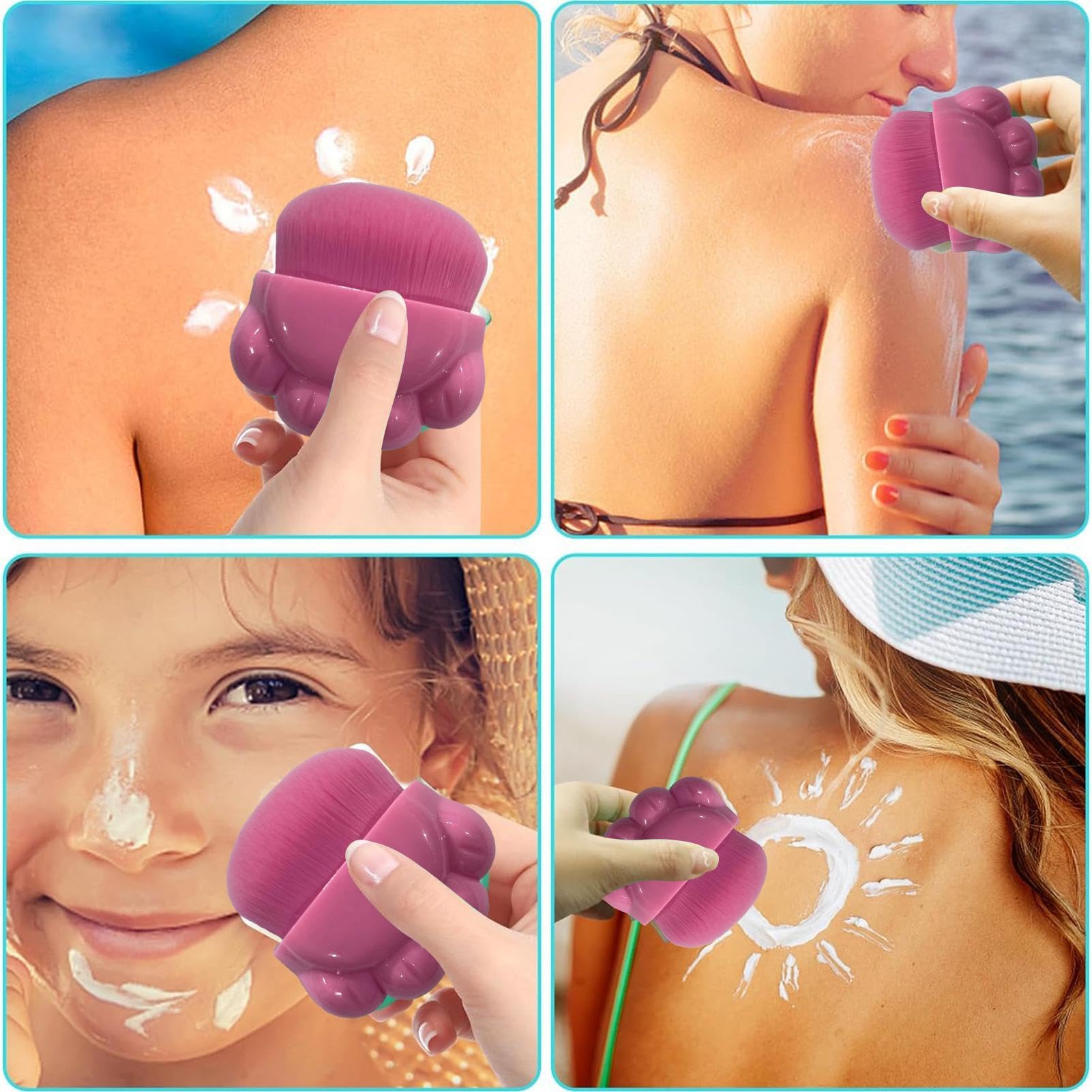 Best Sunscreen Applicator for Kids - Portable Sun Lotion Brush with Ergonomic Handle | Safe & Easy Sunblock Application for Boys & Girls | Perfect for Beach, Pool & Outdoor Activities