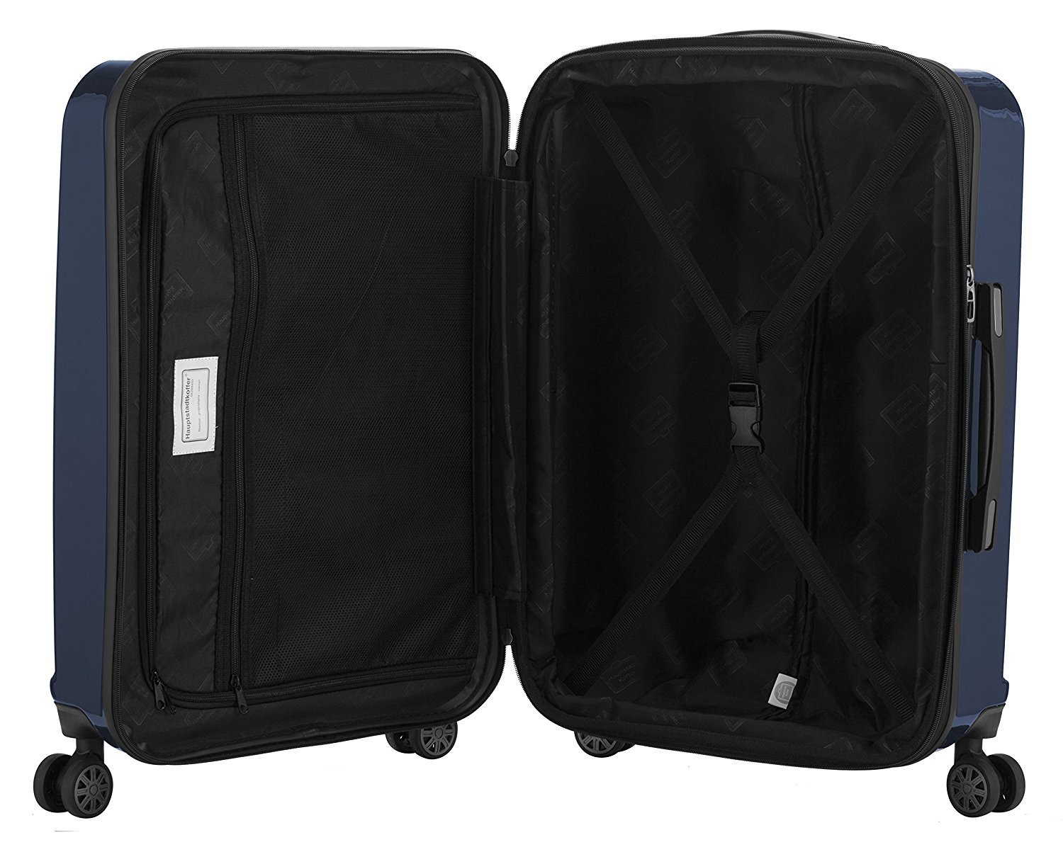 Premium 55cm Dark Blue Glossy Carry-On Luggage - Lightweight Cabin Suitcase for Business Travel & Weekend Getaways | TSA Approved, Spinner Wheels, Durable Polycarbonate Shell
