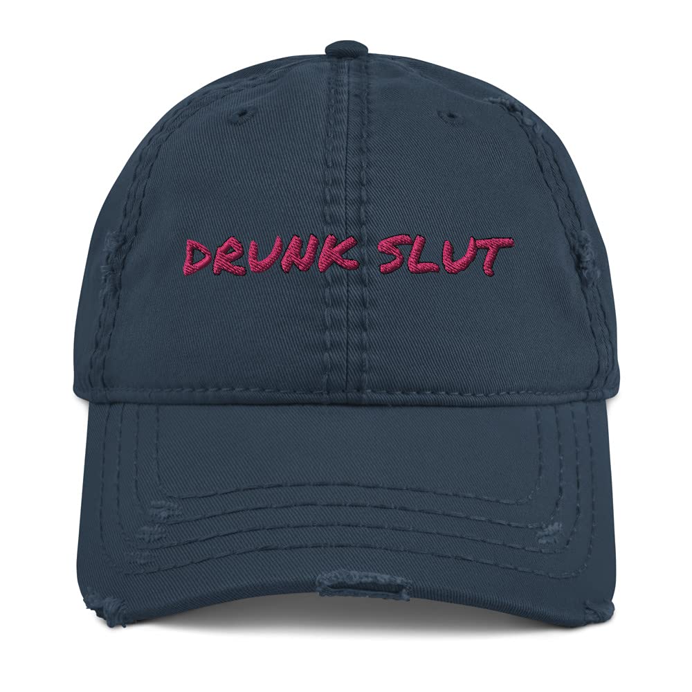 Drunk Slut Hat | Funny Distressed Women's Hat for Parties & Bachelorette - Perfect for Girls Night Out & Costume Events
