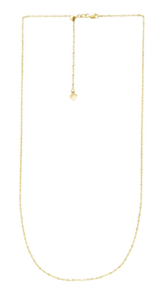 14K Gold 1.4mm Adjustable Singapore Chain Necklace for Women - Dainty Layering Jewelry, Gift for Her, Everyday Wear & Special Occasions