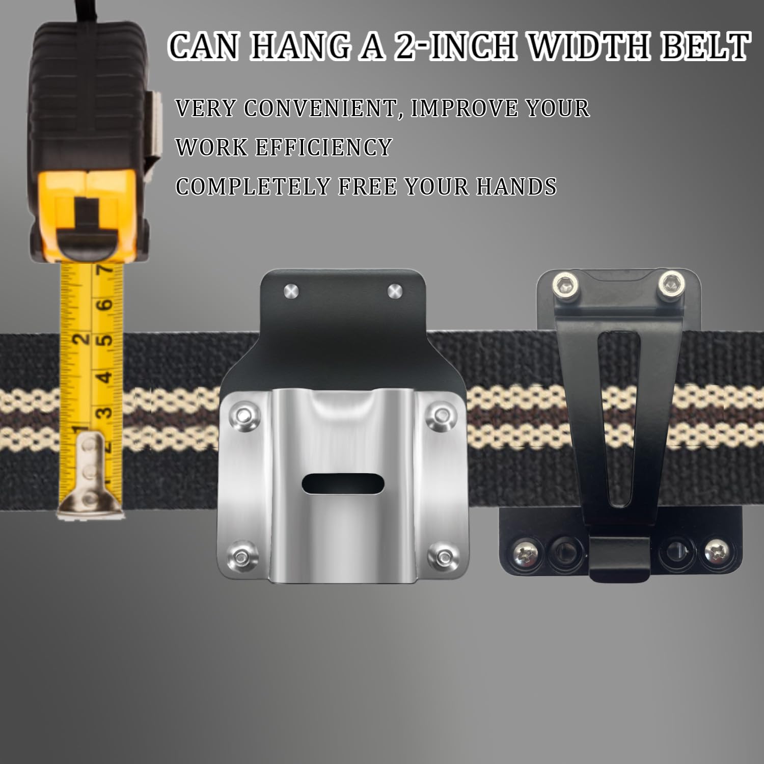 WMCRRZMJ Clip-On Tool Belt Drill Holder - Universal Power Tool Holster for Tape Measure, Drill, Impact Driver - Heavy Duty Belt Clip for Construction, Carpentry & DIY Projects