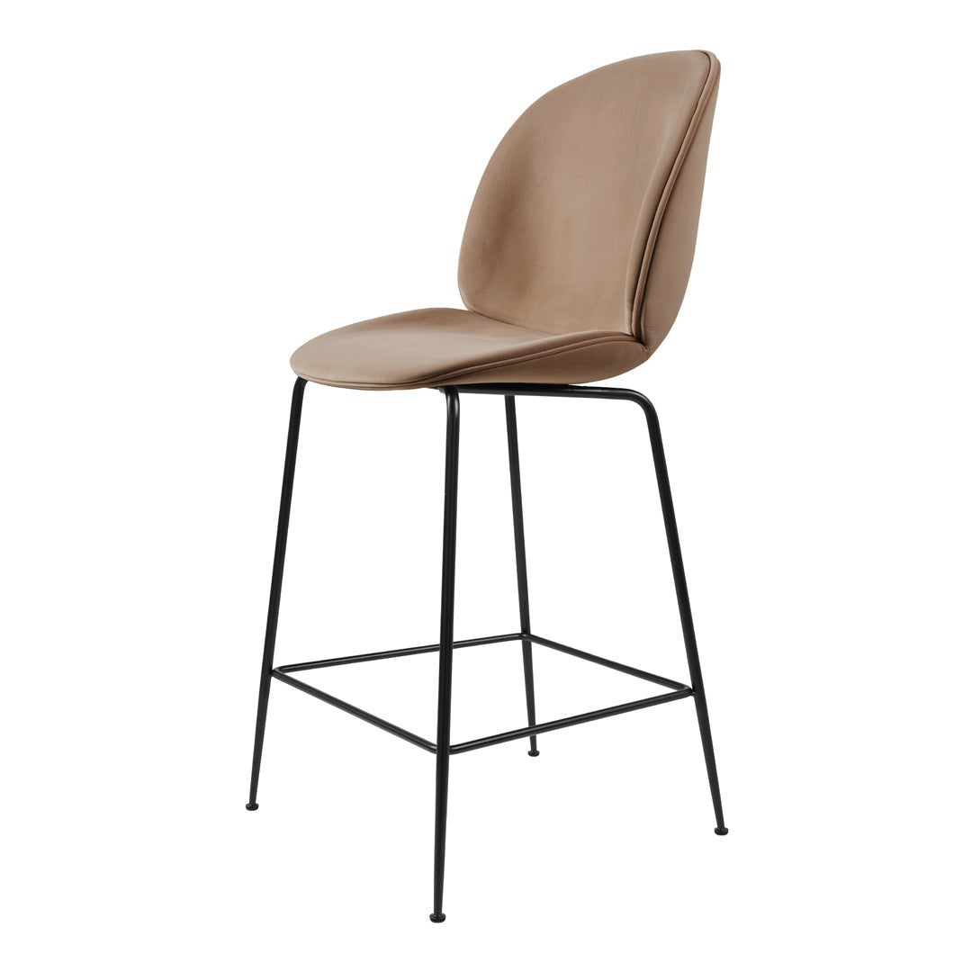Beetle Counter Chair - Fully Upholstered Modern Bar Stool with Back Support | Perfect for Kitchen Islands, Breakfast Bars & Home Cafes