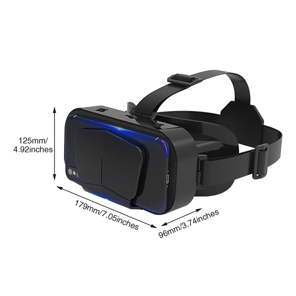 GEZICHTA 3D VR Headset Virtual Reality Glasses - 360° Panoramic View, Anti-Blue Light, Adjustable Pupil Distance & IPD - HD Immersive VR Goggles for Movies, Gaming, Education & Virtual Tours (Black)