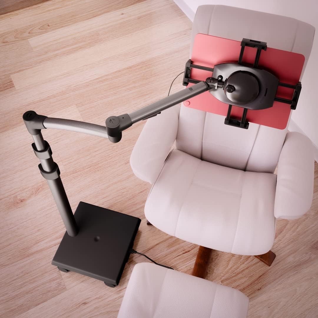 LEVO G2 Commercial Heavy-Duty Ergonomic Tablet Rolling Cart Stand with 60W USB-C Charging Port - Compatible with iPad Pro, Surface Pro, Samsung, Kindle & More Touchscreen Devices - Perfect for Schools, Hospitals, Retail Stores & Office Use
