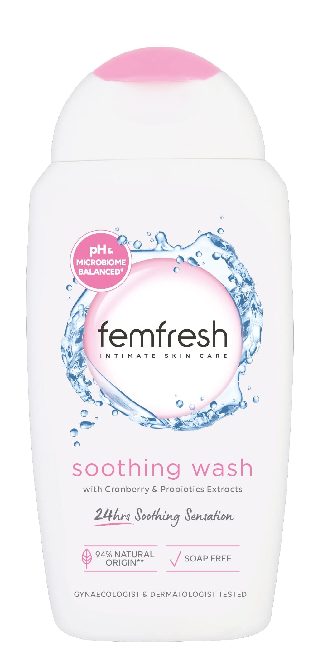 Femfresh Intimate Hygiene Soothing Wash for Women - 250ml pH Balanced Gentle Cleanser for Daily Feminine Care | Perfect for Sensitive Skin & Post-Workout Refreshment
