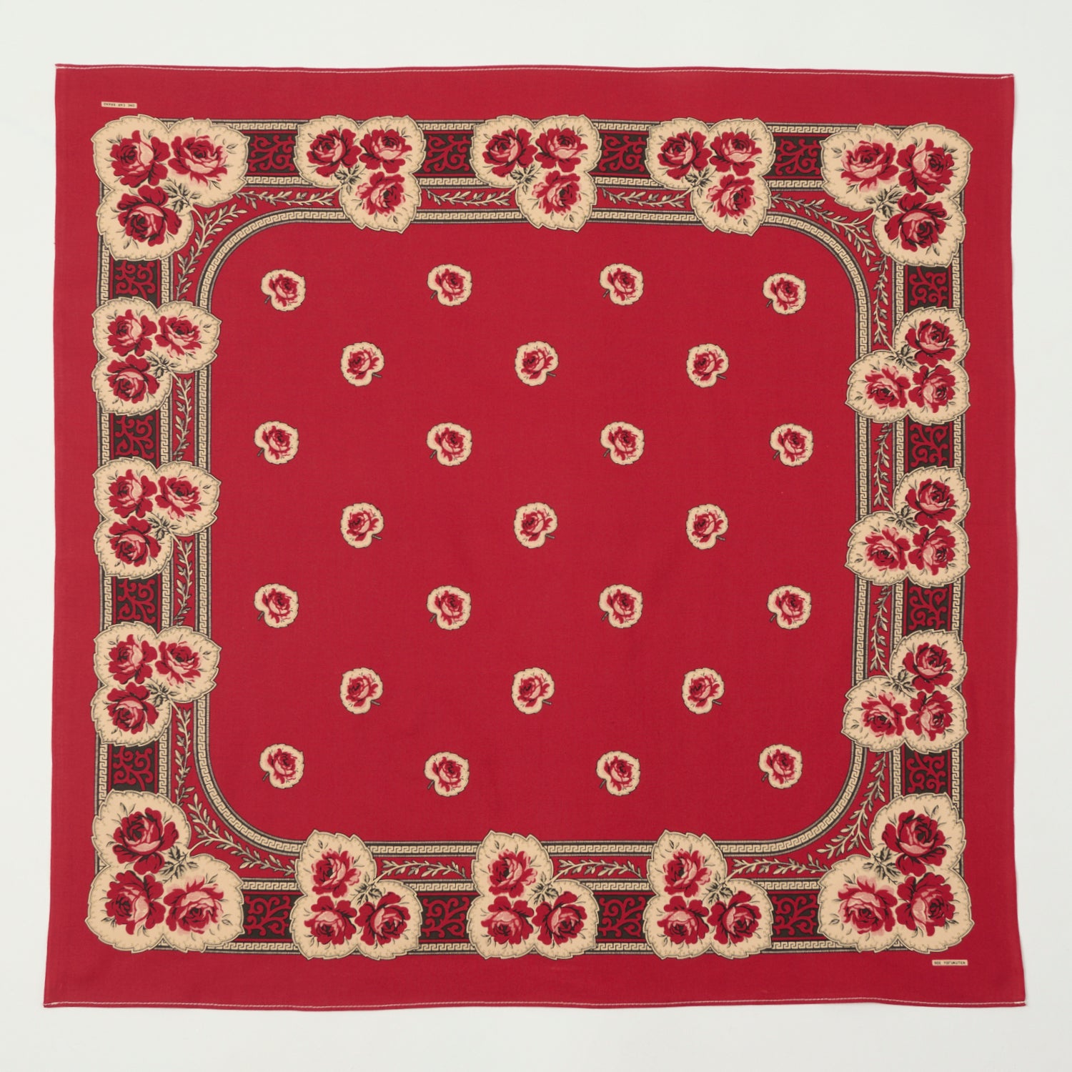 One Ear Brand x Ooe Yofukuten 'Eccosaise' Bandana - Premium Red Cotton Bandana for Men & Women - Fashion Accessory for Casual, Outdoor, and Vintage Style