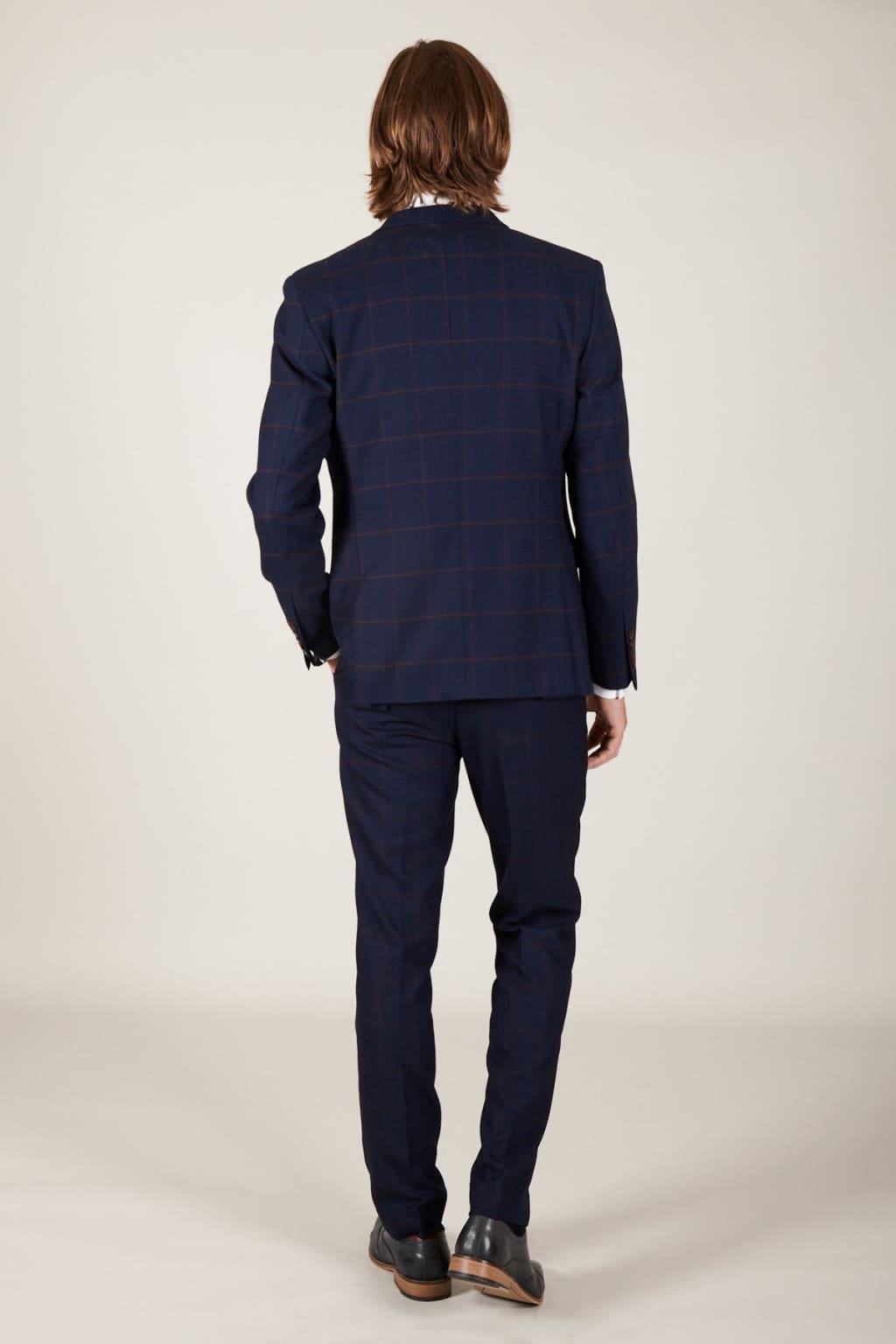 Marc Darcy Edinson Navy Check Blazer for Men - Slim Fit Business Casual Jacket - Perfect for Office, Weddings & Formal Events