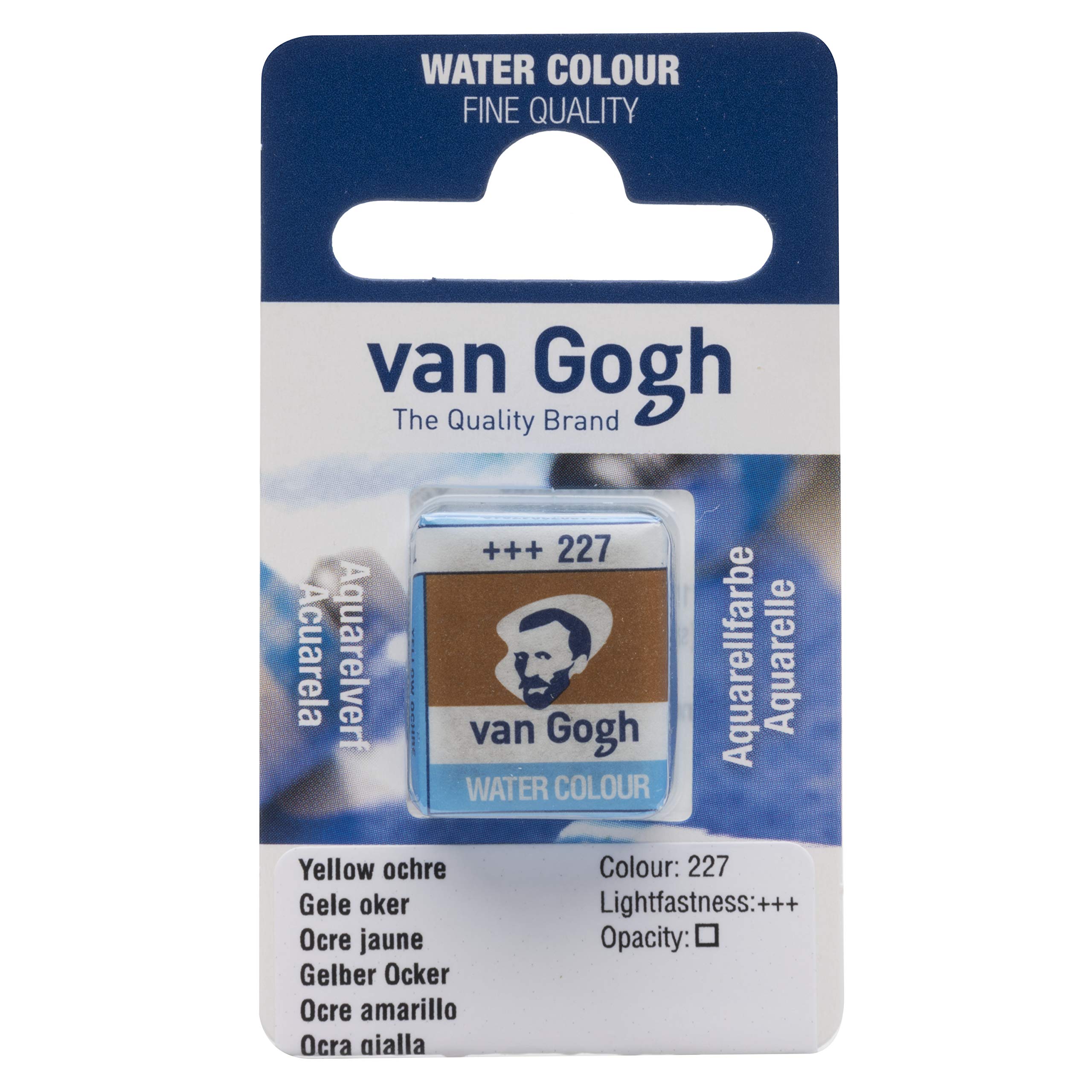 Van Gogh Watercolor Paint Half Pan - Yellow Ochre 227 | Professional Artist Grade for Painting, Sketching & DIY Art Projects