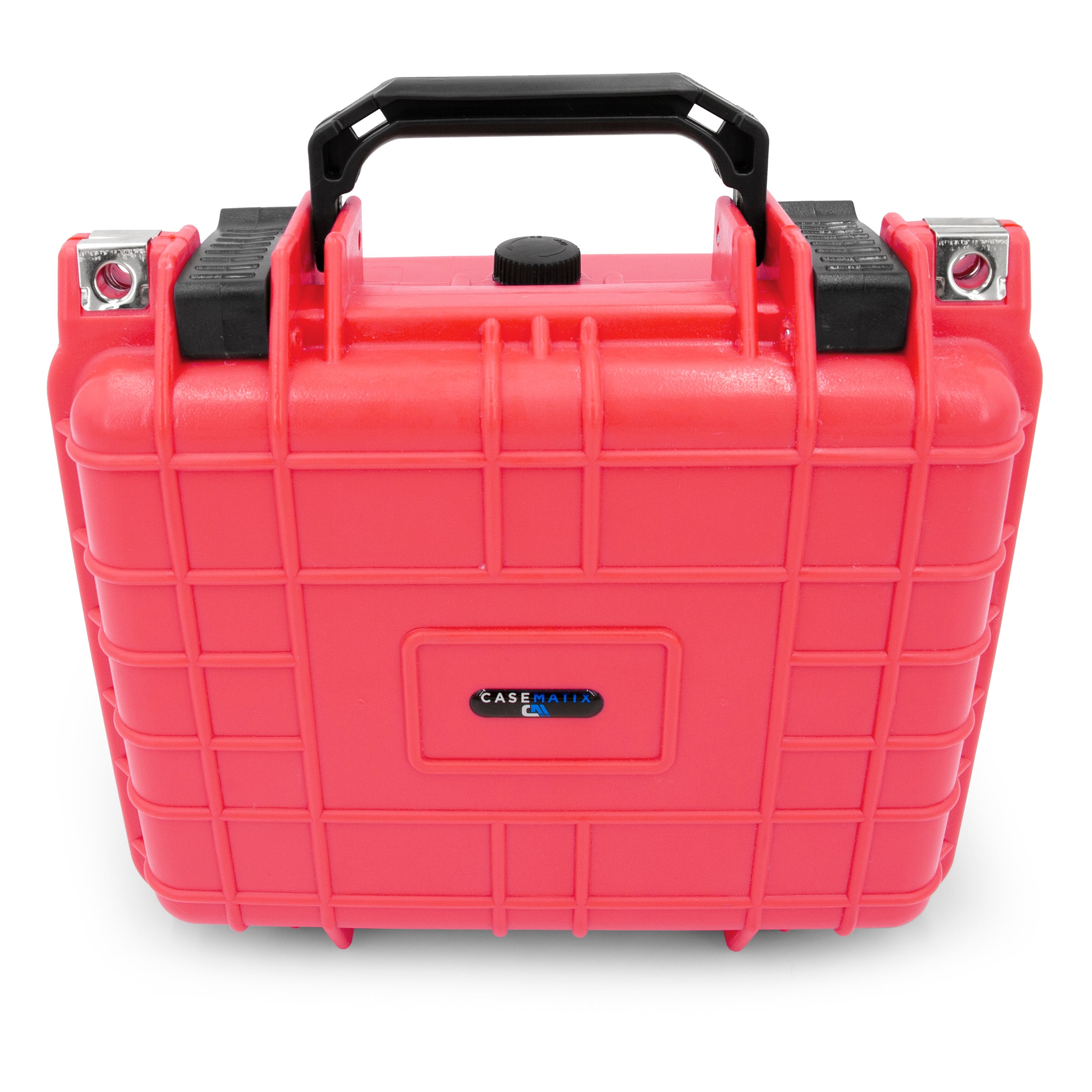 Premium CASEMATIX Waterproof Watch Travel Case - 8 Watch Roll Holder with Foam Display Tray - Fits 24mm to 56mm Watch Faces (Red) - Perfect for Travel, Storage & Watch Collection Organization