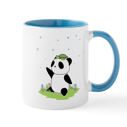White/Blue Inside - Turtle On A Panda Mug