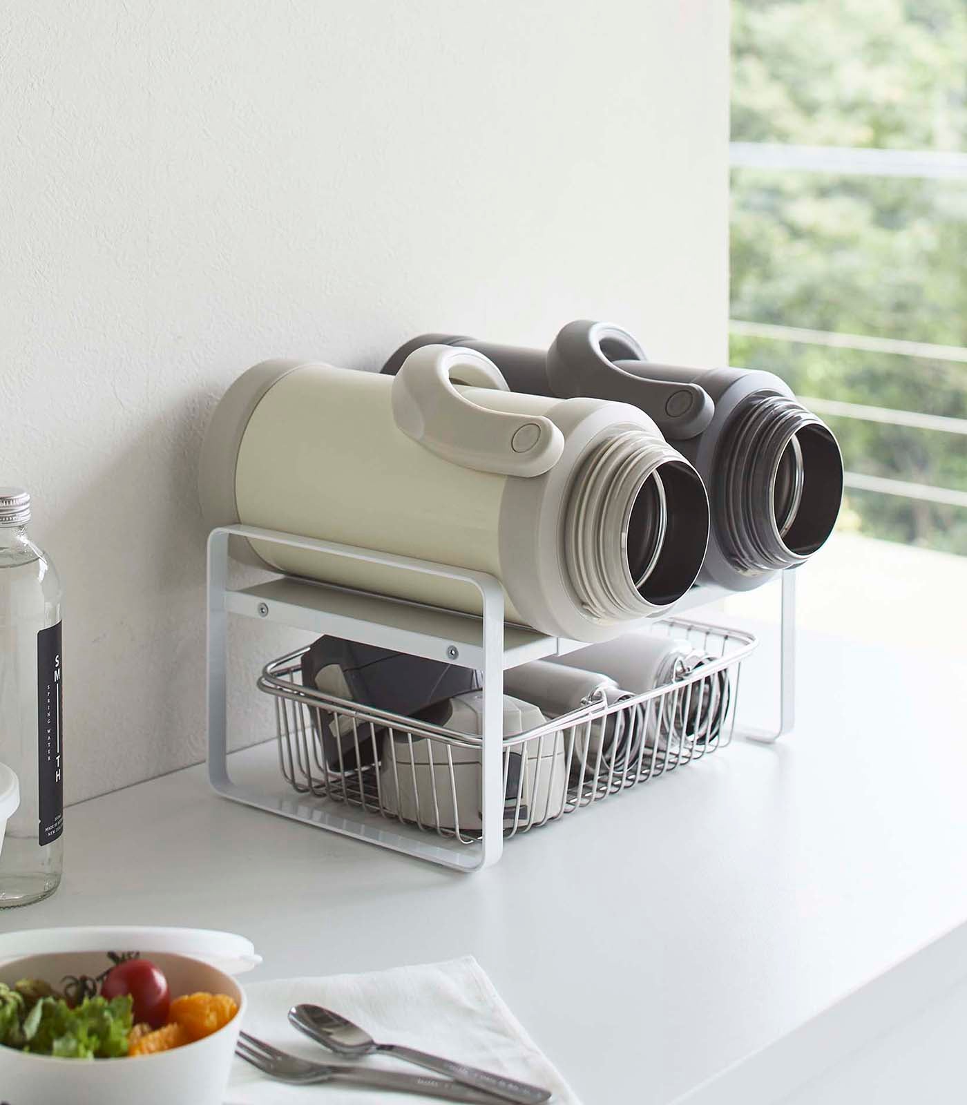Expandable Kitchen Riser Shelf - Adjustable Steel Countertop Organizer for Spices, Utensils & Small Appliances - Perfect for Small Spaces, Pantry & Cabinet Organization