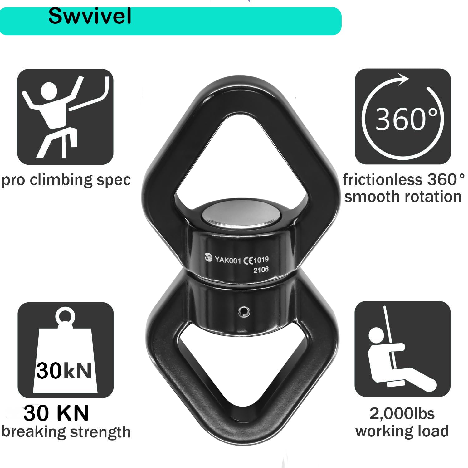 Complete Lyra Aerial Hoop Kit with Stainless Steel Ring (32mm Tube), Carabiners, Swivel & 3ft Spanset - Professional Aerial Yoga Equipment for Home Gym, Circus Training & Dance Performance