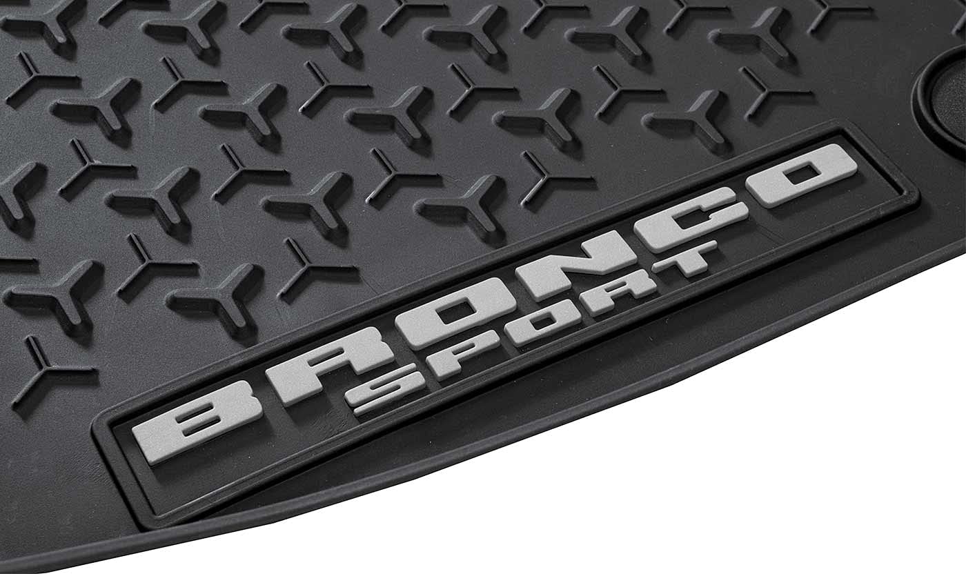 Premium 5-Piece Black Rubber Floor Mats Set - Front, Rear & Cargo Liners for 2021-2022 Ford Bronco Sport (Fits Models with Full Size Spare Tire) - All-Weather Protection & Easy Cleaning for Off-Road Adventures & Daily Commutes