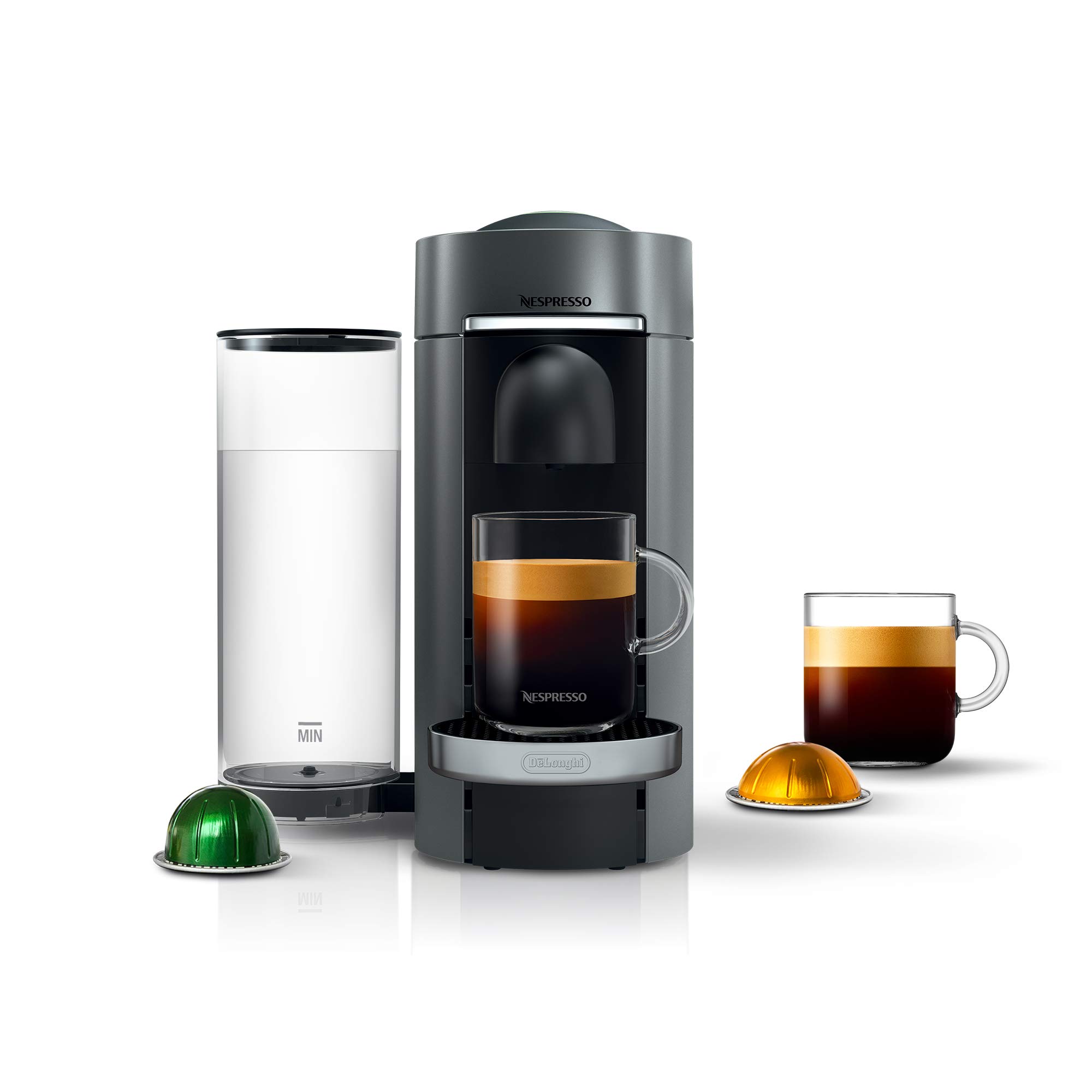 De'Longhi Nespresso Vertuo Plus Coffee & Espresso Machine with Titan Finish - Brew Barista-Quality Coffee at Home for Office, Kitchen or Gifting