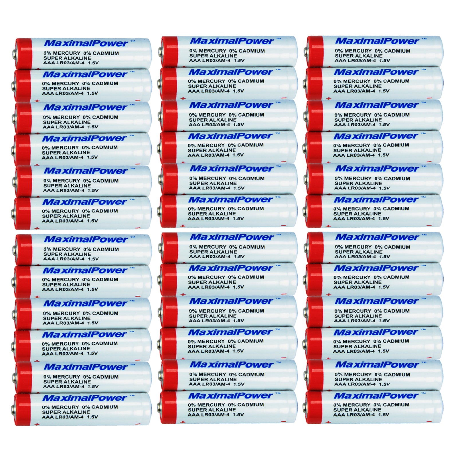 MaximalPower™ LR03 AM4 AAA Super Alkaline Batteries - 140 Min Long Lasting Power for Toys, Remote Controls, Flashlights & Electronic Devices (24 Pack)