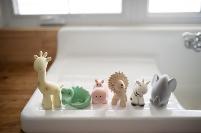 Tikiri My First Zoo Animals - Natural Rubber Baby Teething Toys for Infants & Toddlers - Safe & Non-Toxic Chew Toys for Soothing Sore Gums - Perfect for Playtime, Learning & Sensory Development