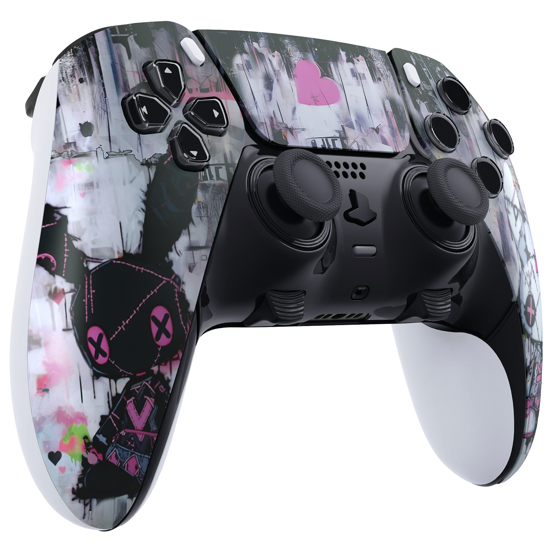 eXtremeRate Lovely Punky Bunny Left Right Front Housing Shell & Touchpad Cover for PS5 Edge Controller - DIY Replacement Faceplate & Custom Touch Pad Cover | Gaming Accessories for Enhanced PS5 Edge Controller Experience
