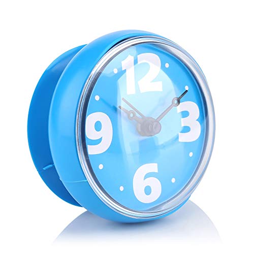 Waterproof Digital Shower Clock with Suction Cup - Blue Bathroom Mirror Clock for Shower, Window & Wall - Perfect for Bathroom, Gym, Pool & Spa Use