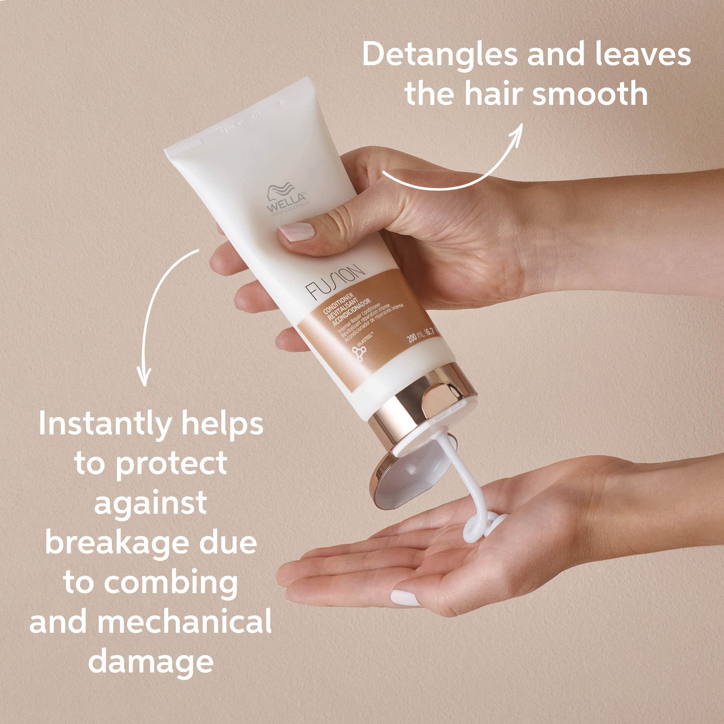 Wella Professionals Fusion Intense Repair Shampoo for Damaged Hair - Hair Repair Treatment with Anti-Breakage Formula | Deep Conditioning for Dry, Brittle Hair | Salon-Quality Hair Care for Women & Men