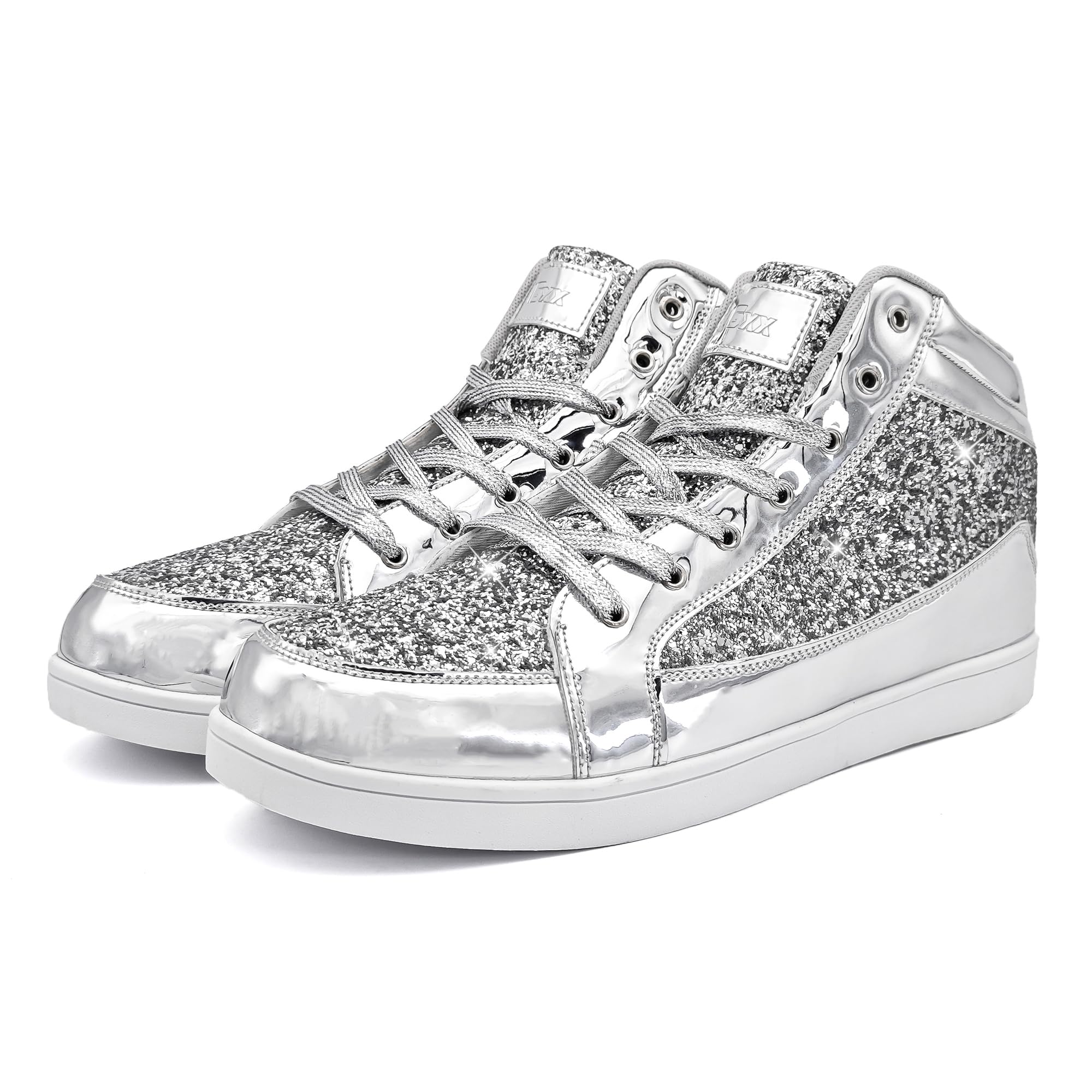 Sparkly High Top Sneakers for Men - Fashionable Glitter & Sequin Casual Shoes with Bling Shine - Perfect for Parties, Nightlife & Special Occasions