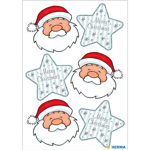Christmas Santa Claus Stickers - 15261 Holiday Greeting Decals for Cards, Gifts & Scrapbooking