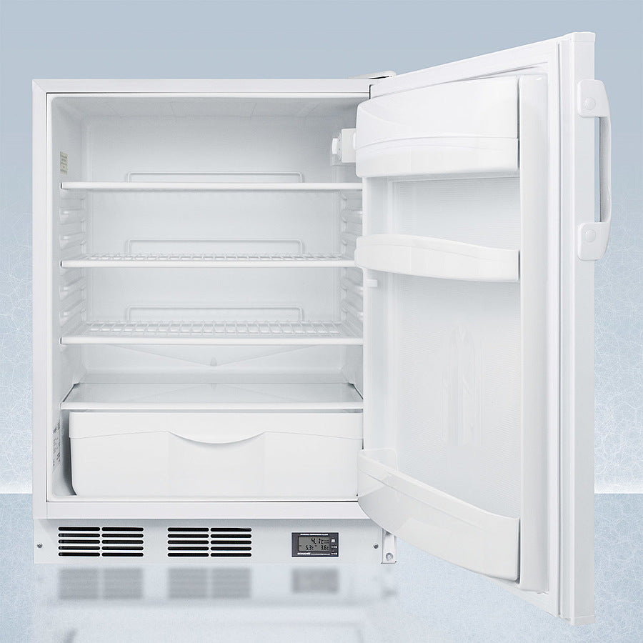 Accucold 24-Inch Wide Built-In ADA Compliant All Refrigerator - Energy Efficient Undercounter Medical Fridge for Clinics, Pharmacies & Home Use (Model FF6LWBI7NZADA)
