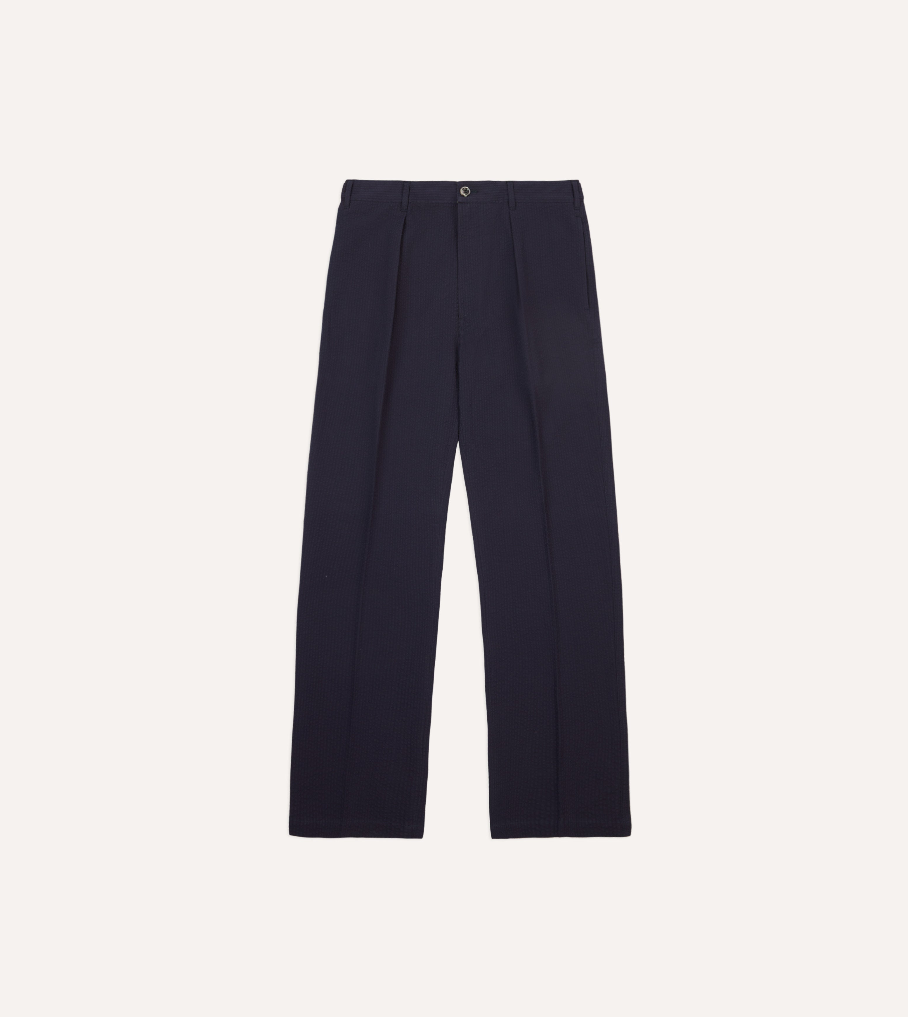 Men's Navy Seersucker Casual Pants - Lightweight Summer Trousers for Golf, Tennis & Outdoor Activities | Breathable Comfort for Warm Weather