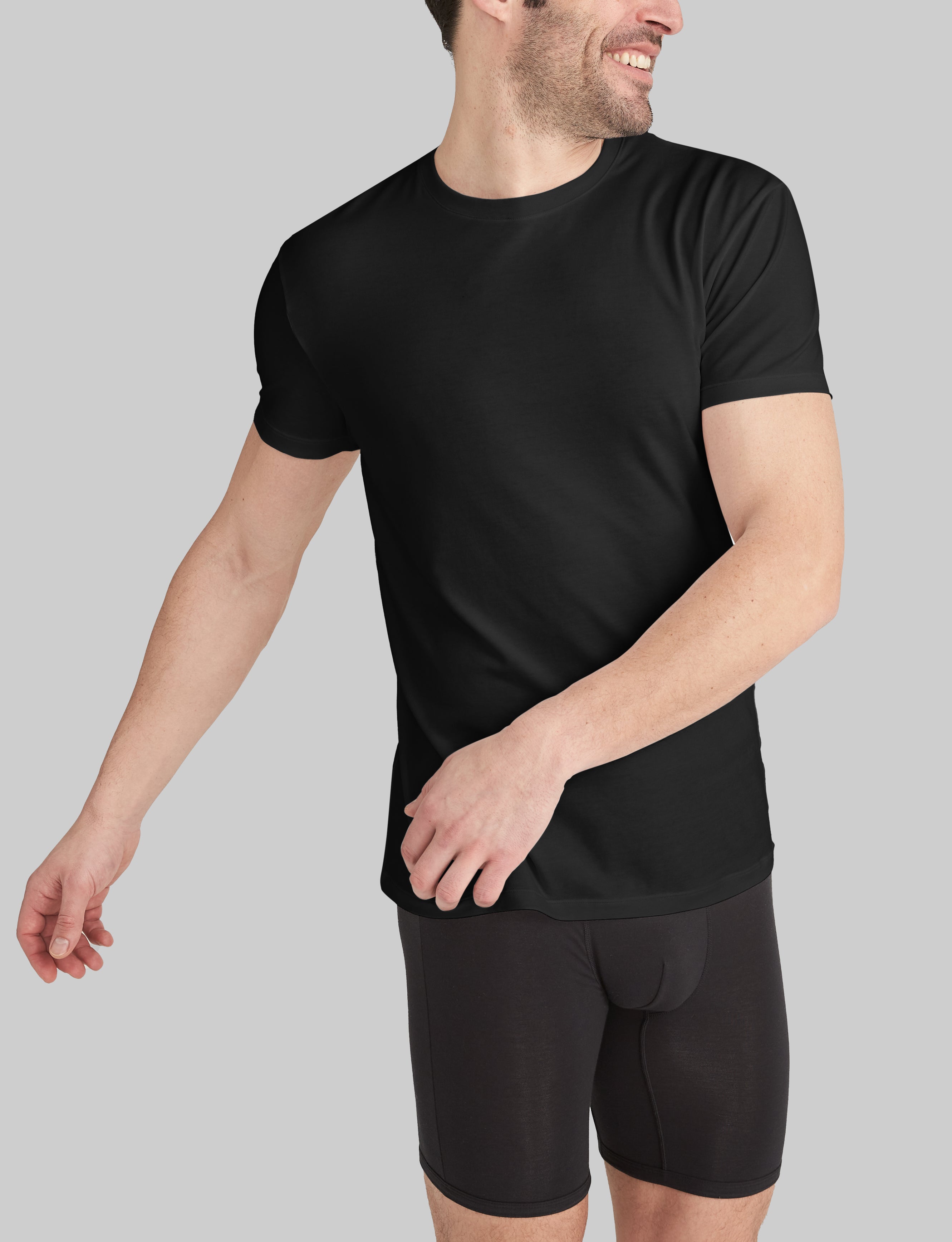 Second Skin Crew Neck Modern Fit Undershirt - Ultra Soft Breathable Men's Base Layer Shirt for All-Day Comfort | Perfect for Layering, Office Wear & Casual Outfits