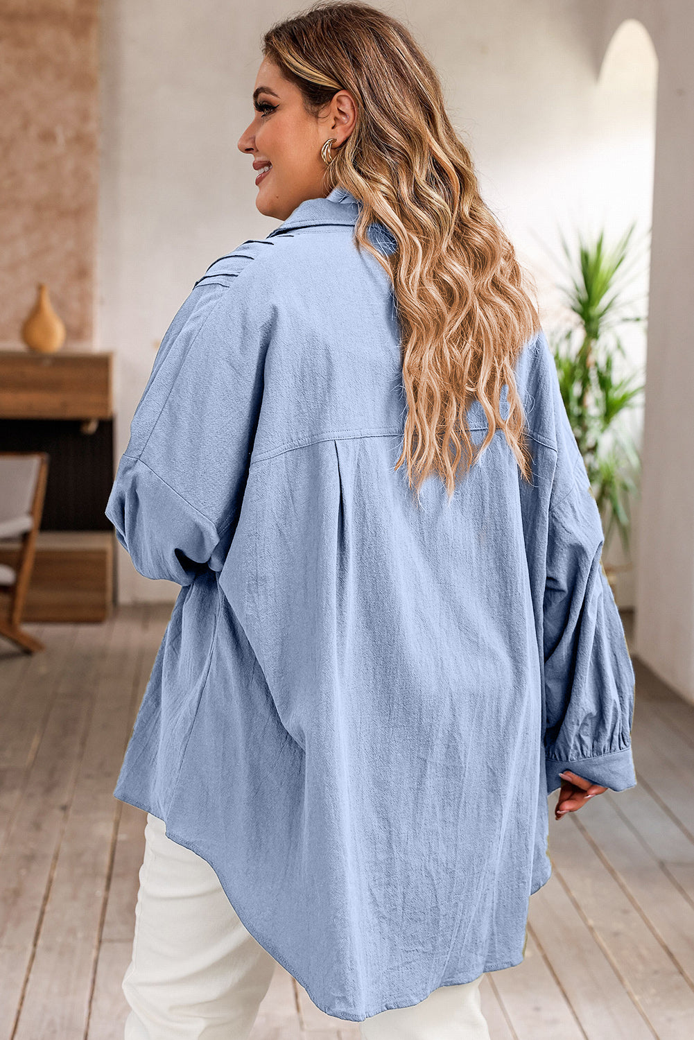 Plus Size High Low Resort Blouse for Women - Flowy Boho Tunic Top with Asymmetrical Hem - Perfect for Beach Vacations, Summer Parties & Casual Outings