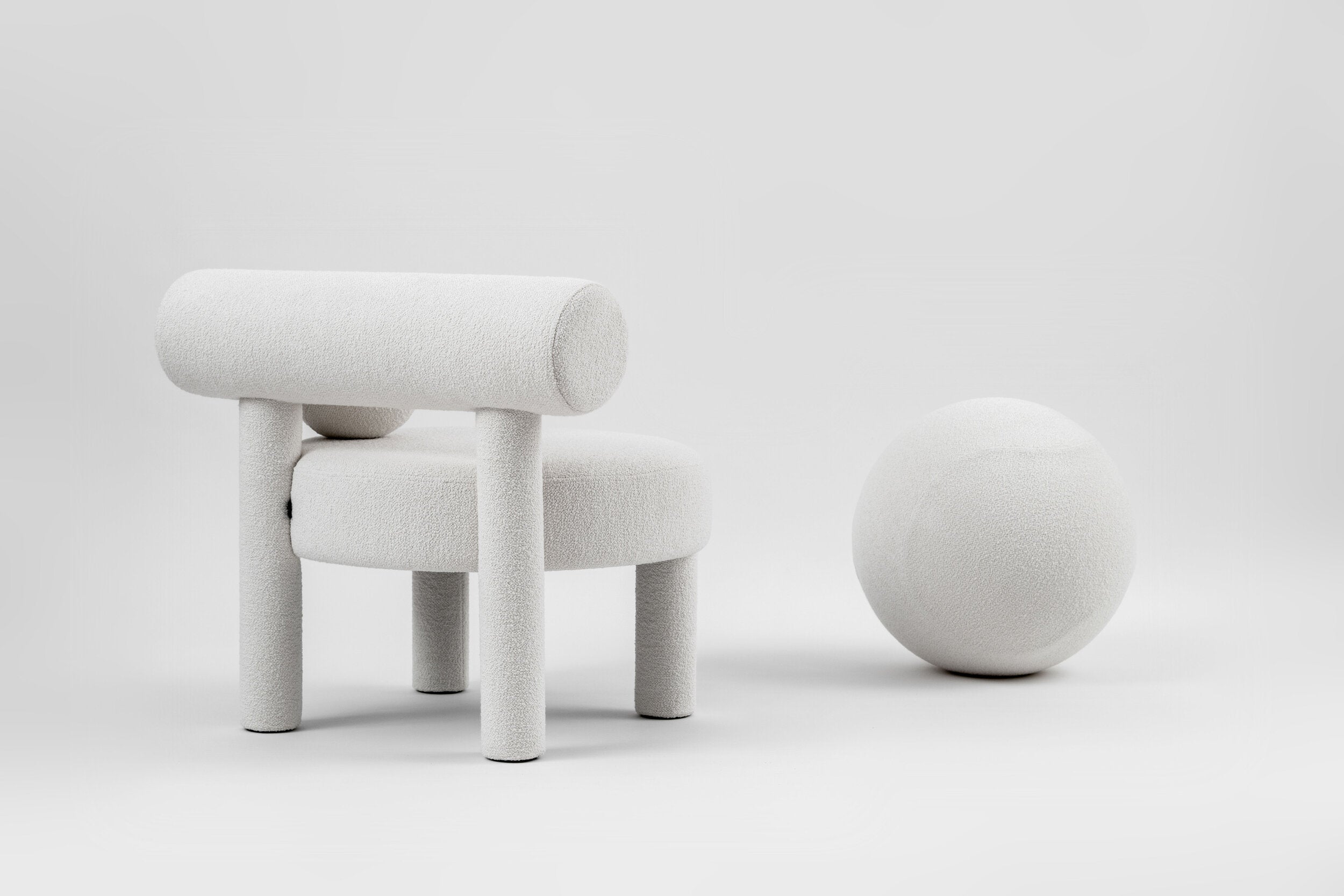 Noom Gropius Spheric Ottoman - Modern Round Footrest Pouf with Storage | Perfect for Living Room, Bedroom & Office Decor