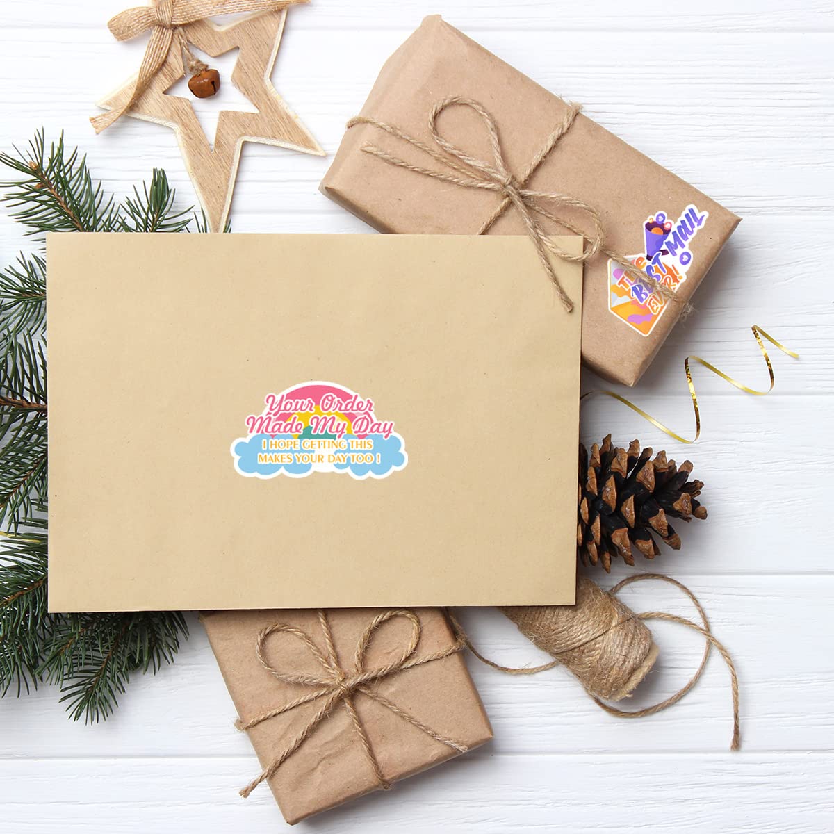Funny Small Business Stickers - 'Your Order Made My Day' Thank You Stickers for Packaging, Mail & Shipping (500 PCS) - Perfect for Etsy Sellers, Handmade Gifts & Online Store Branding