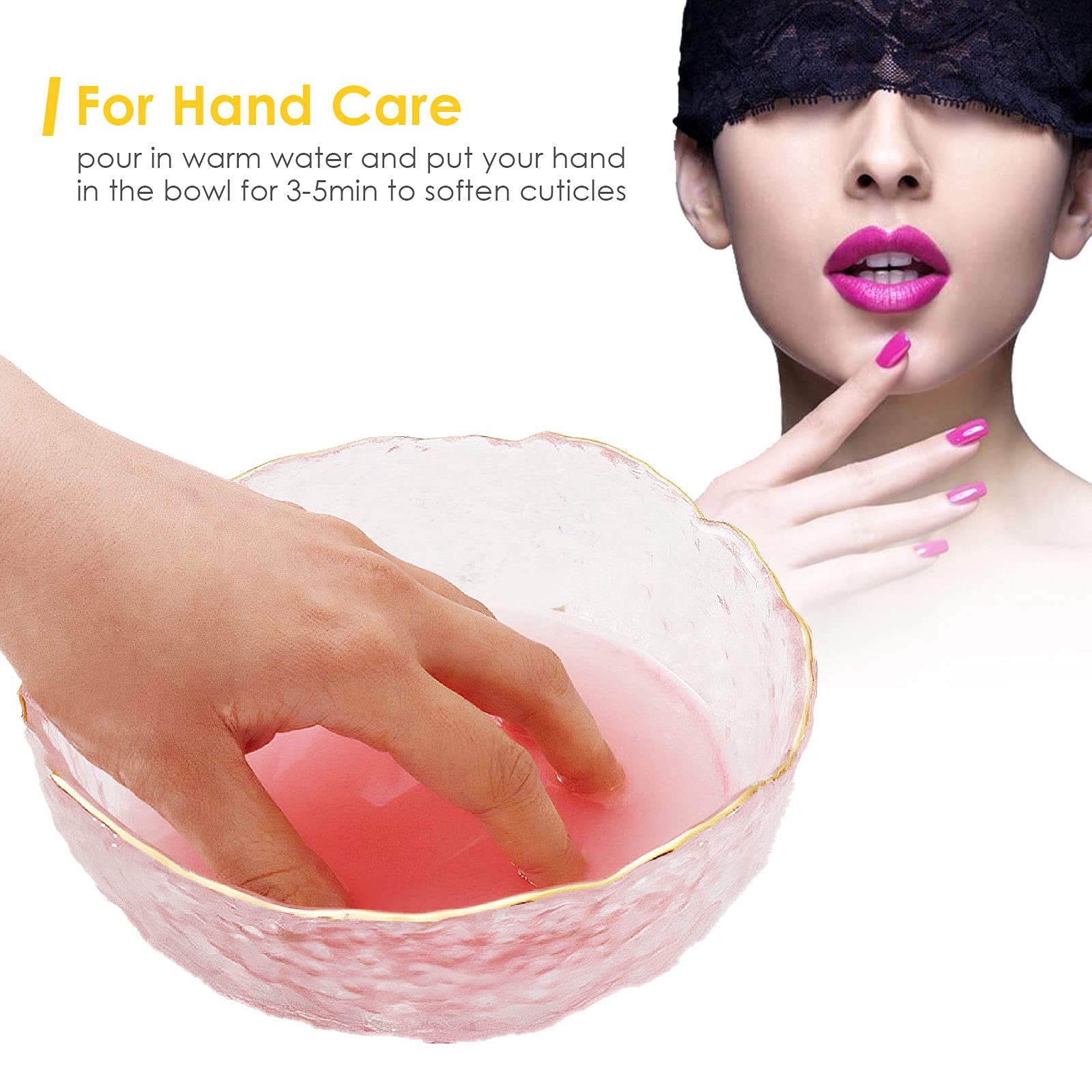SOONHUA Nail Soaking Bowl for Manicure & Pedicure - Transparent Acrylic Hand Soak Tray for Nail Polish Removal, Cuticle Care & Spa Treatment | Perfect for Home Nail Salons & Professional Use